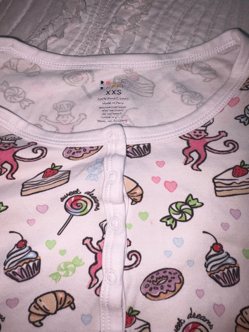 ROLLER RABBIT PAJAMA TOP ONLY - SWEET DREAMS - Picture 3 of 3